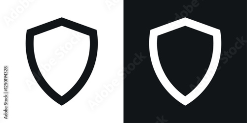 Shield icons set vectors black and colored style