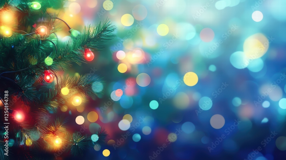 Out of Focus Christmas Lights on a Tree with Colorful Background Out of Focus Christmas Lights on a Tree with Colorful Background