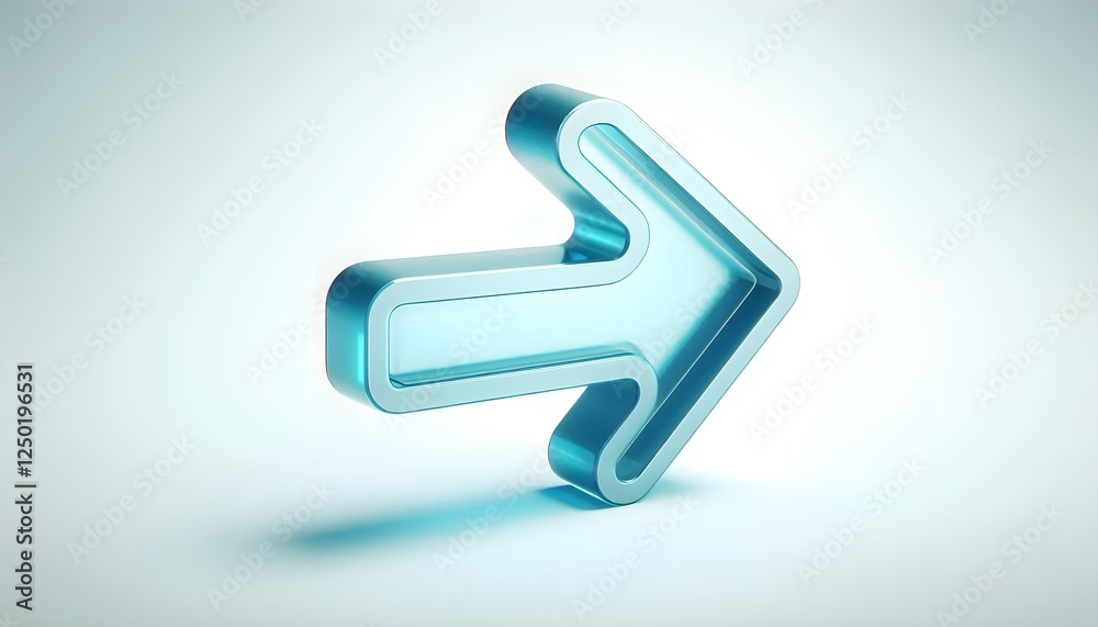 3 d - right direction arrow on a light background 3 d - right direction arrow on a light background