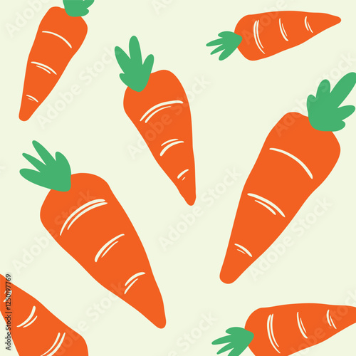 cute carrot hand drawing illustration. flat design style. colorful and editable vector