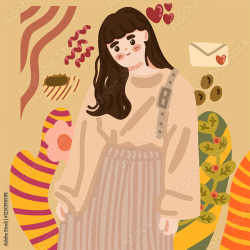girl with a bouquet of flowers