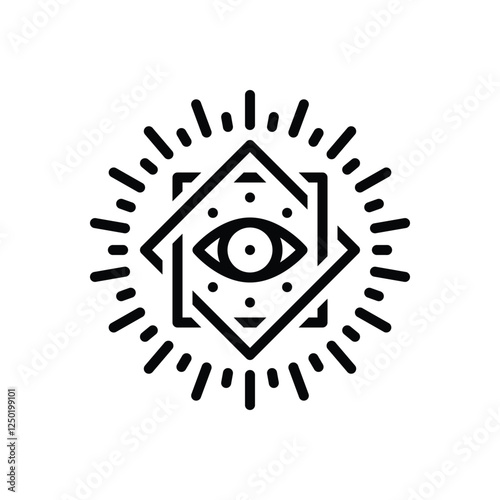 Black line icon for eye of providence