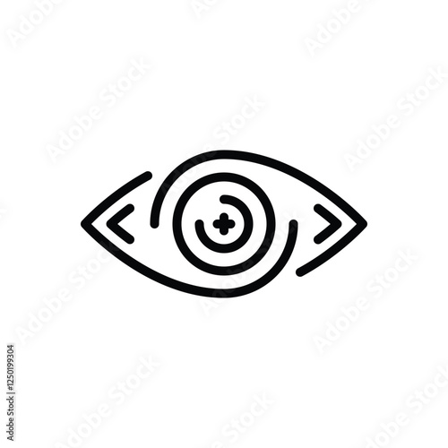 Black line icon for eye care