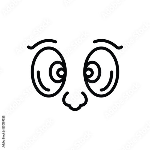 Black line icon for looking at