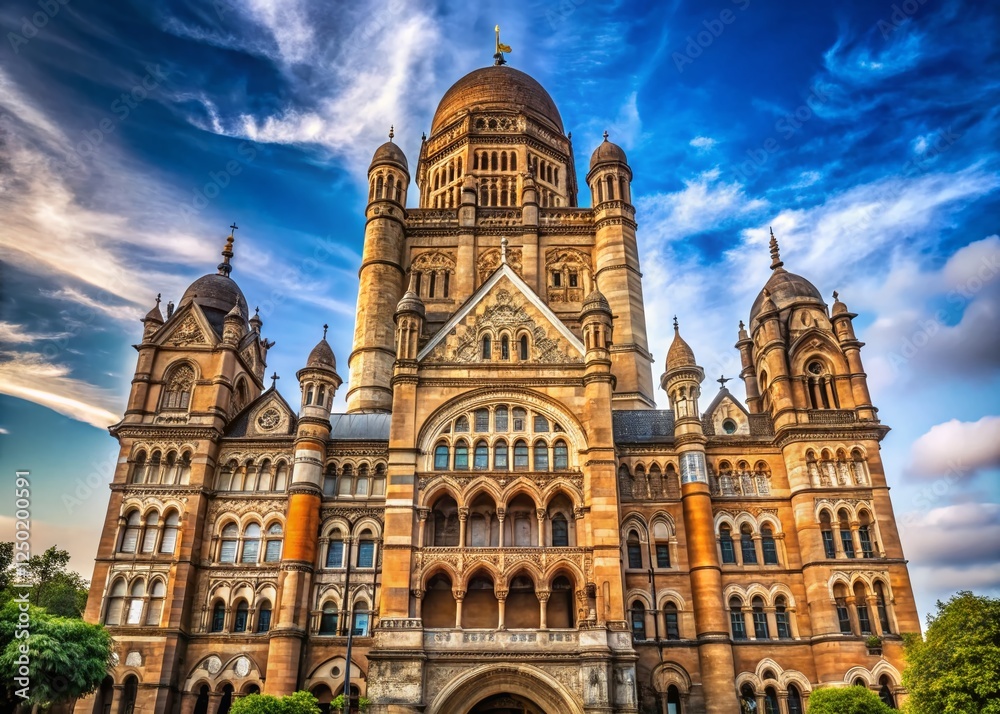 Naklejka premium Historic BMC Municipal Building, Mumbai - British Colonial Architecture in India