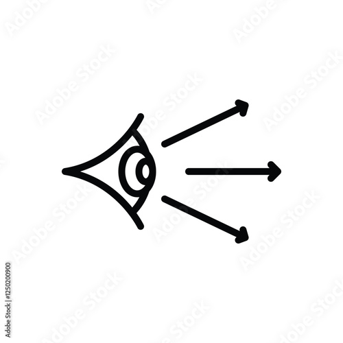 Black line icon for visual perception