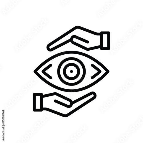 Black line icon for eye care