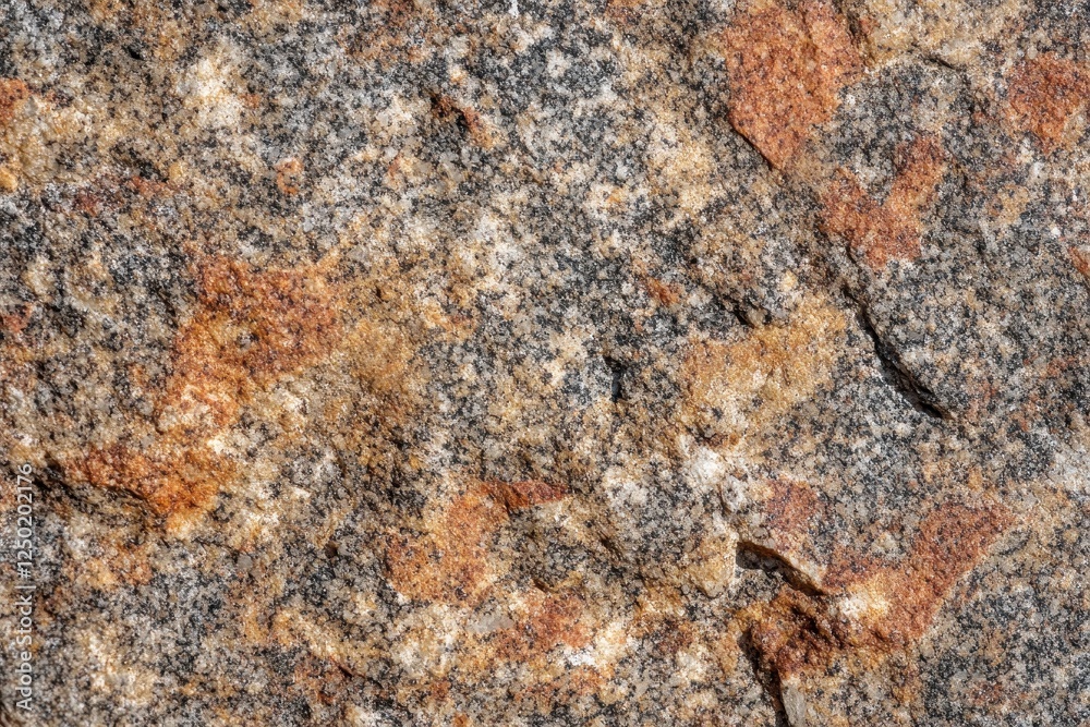 Close-Up of Textured Tan Brown Speckled Granite Rock Surface, Natural Stone Background. Close-Up of Textured Tan Brown Speckled Granite Rock Surface, Natural Stone Background.
