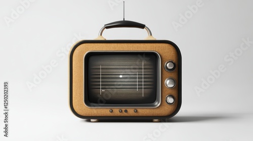 Vintage old radio resting on green grass