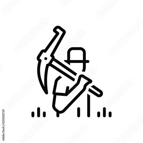 Black line icon for farmer