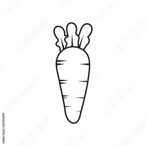 Carrot vegetable sketch in white stock line art