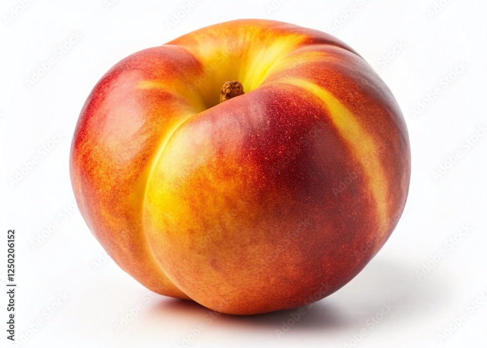 Juicy Single Peach Isolated on White Background - High-Resolution Stock Photo Juicy Single Peach Isolated on White Background - High-Resolution Stock Photo