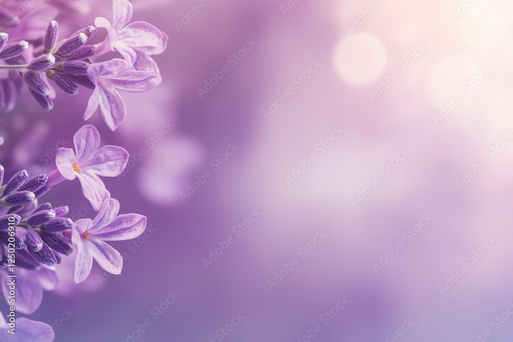 Lavender Blossom Macro with Soft Purple Gradient Background and Bokeh Light Lavender Blossom Macro with Soft Purple Gradient Background and Bokeh Light