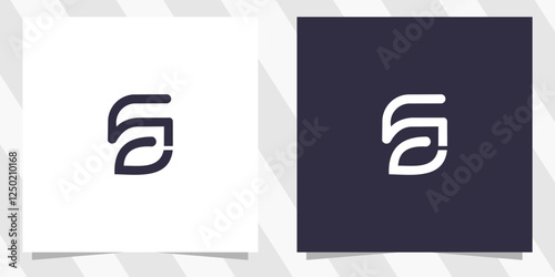 letter sc cs logo design vector