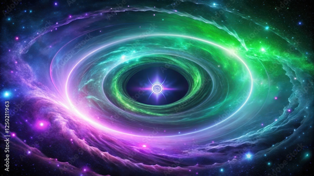 Cosmic vortex with swirling purple and green neon energy surrounded by Taurus Zodiac Sign constellation, glowing softly in the dark sky at night, stars, celestial bodies Cosmic vortex with swirling purple and green neon energy surrounded by Taurus Zodiac Sign constellation, glowing softly in the dark sky at night, stars, celestial bodies