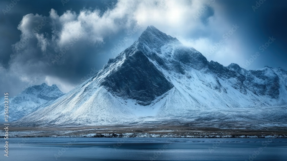 custom made wallpaper toronto digitalDramatic Snowy Mountain Peaks Under Stormy Sky Perfect for Nature Lovers