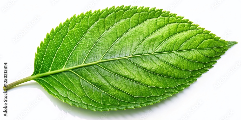Lush Green Leaf Isolated on White Background - Panoramic Stock Photo Lush Green Leaf Isolated on White Background - Panoramic Stock Photo