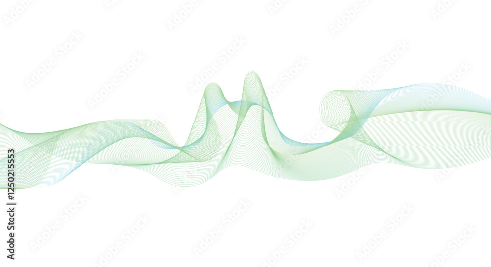 Obraz premium Wave lines smooth flowing dynamic isolated on white background. Technology, digital, communication, science, music concept vector background illustration.