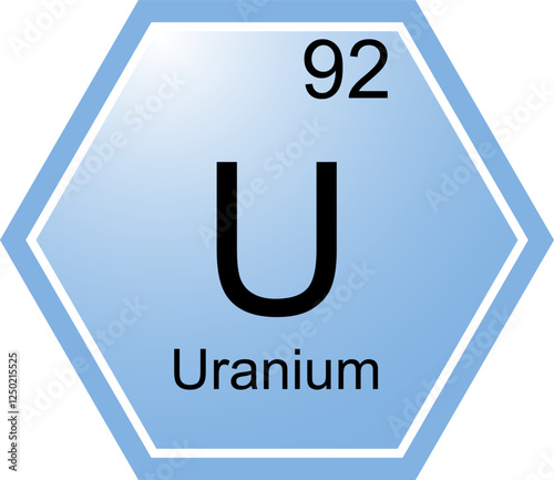 Obraz na płótnie The symbol of the chemical element U is Uranium. w salonie