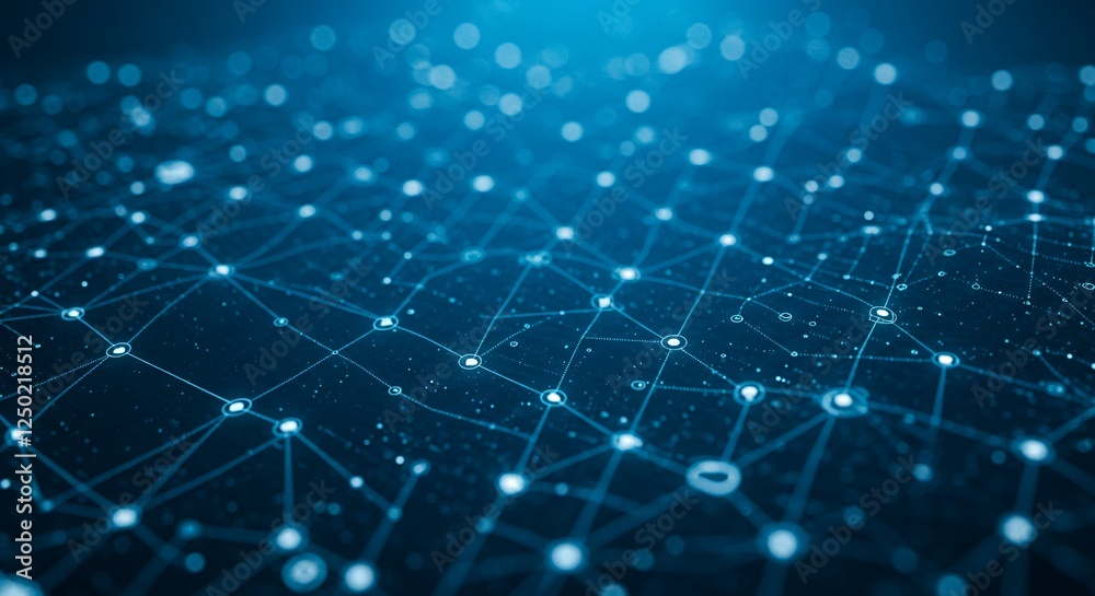 Obraz premium Abstract network of interconnected nodes with digital technology concept