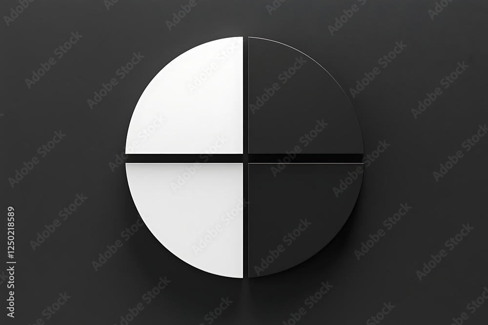 Black and white circle segments on dark background Black and white circle segments on dark background