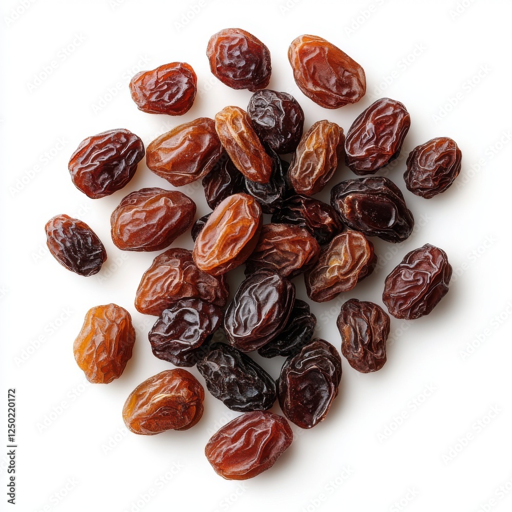 Assorted Dried Raisins on White Background for Culinary and Healthy Lifestyle Use in Food Photography Assorted Dried Raisins on White Background for Culinary and Healthy Lifestyle Use in Food Photography