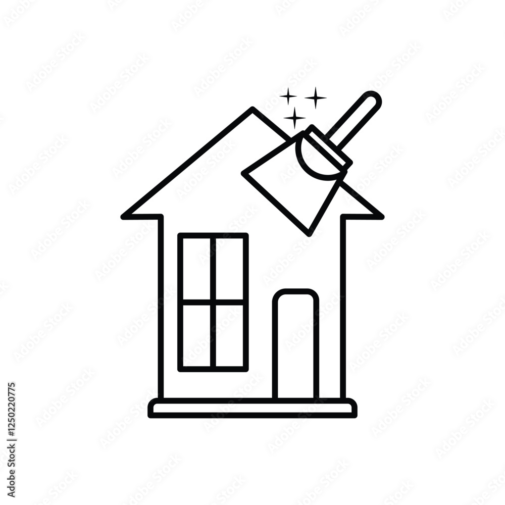 Modern house cleaner icon, symbolizing home cleaning and maintenance services. Perfect for housekeeping, cleaning products, and home care themes Modern house cleaner icon, symbolizing home cleaning and maintenance services. Perfect for housekeeping, cleaning products, and home care themes
