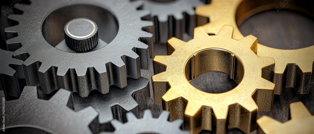 Detailed image of interlocking gears. Detailed image of interlocking gears.