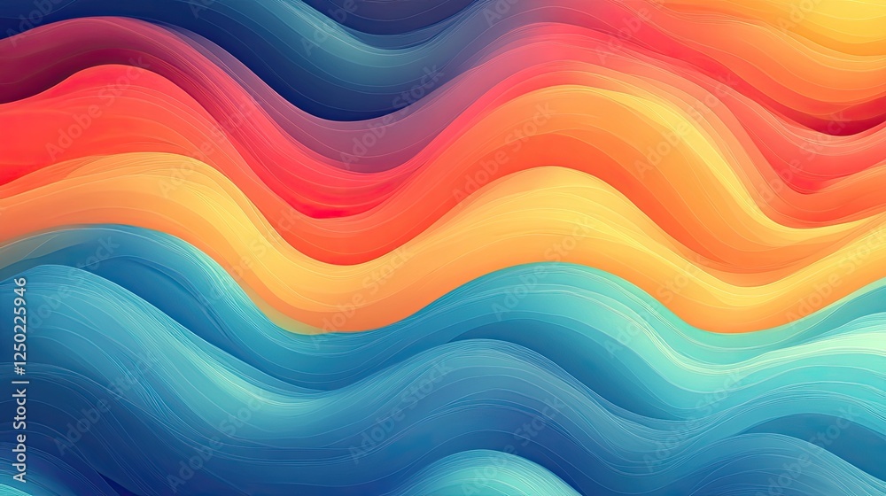 Vibrant abstract waves of color blending seamlessly in a dynamic, flowing pattern