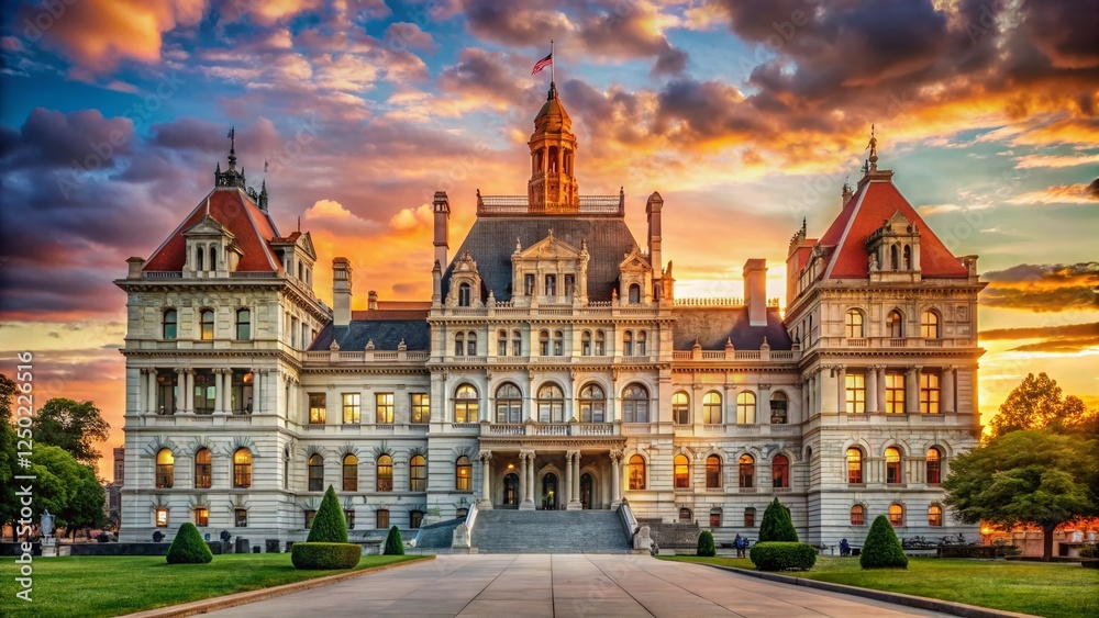 Fototapeta premium Majestic New York State Capitol Building Portrait Photography
