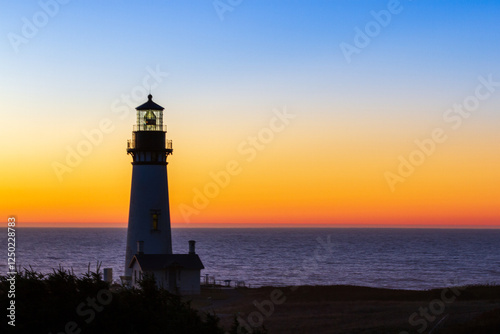 lighthouse at dusk