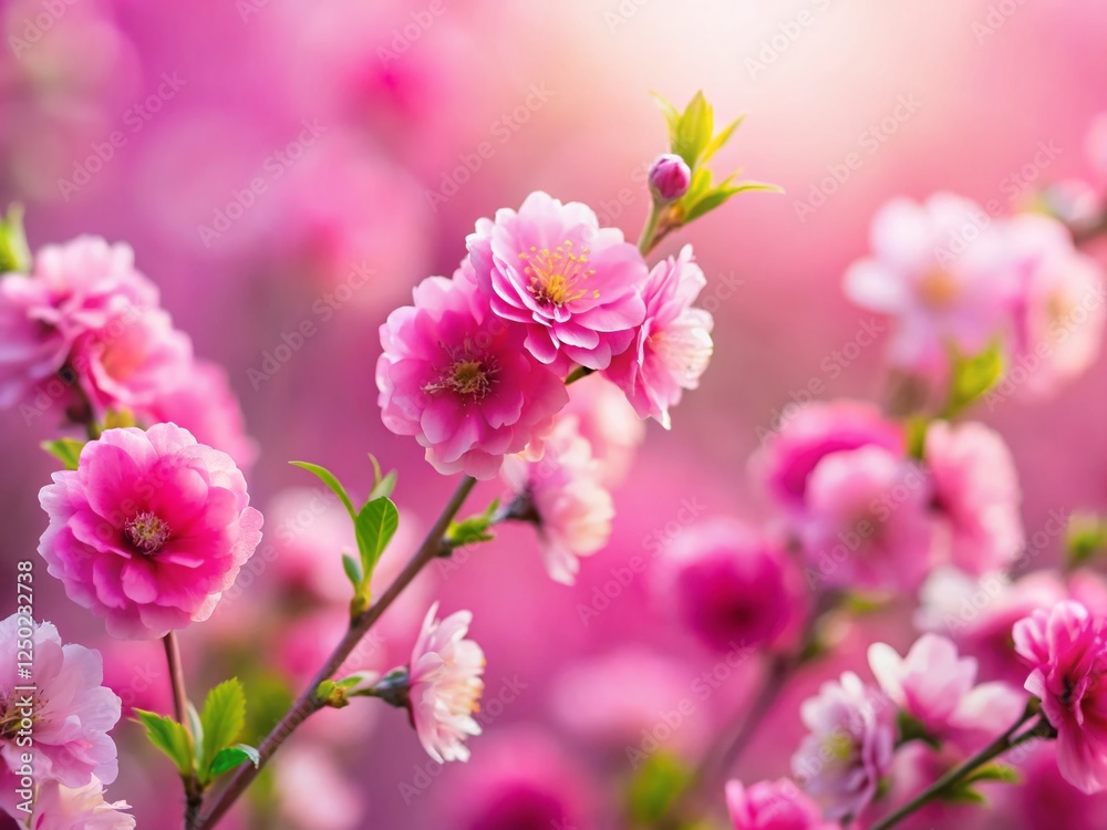 Miniature Pink Flowers Bloom: Tilt-Shift Macro Photography of Delicate Pink Blossoms Miniature Pink Flowers Bloom: Tilt-Shift Macro Photography of Delicate Pink Blossoms