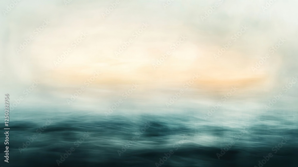 Obraz premium Abstract Ocean Wave Motion Blur with Golden Light Serene Seascape Background.