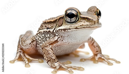 Close-up of frog, isolated on white background