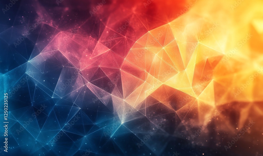 Abstract glowing geometric textures with translucent polygons, Generative AI Abstract glowing geometric textures with translucent polygons, Generative AI
