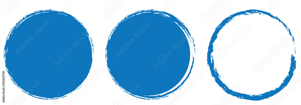 Print set of black grunge ink stamp circles, round shape stamp . 1176