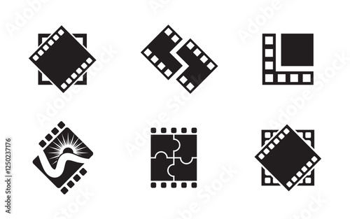Movie film cinema icon vector Logo design illustration