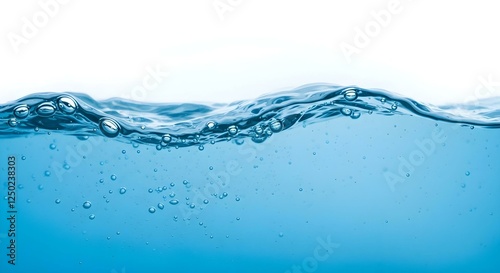Clear Blue Water with Ripples and Bubbles for Background Texture