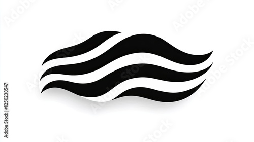 Wallpaper Mural Abstract black and white wave design representing movement and fluidity in a minimalist style Torontodigital.ca