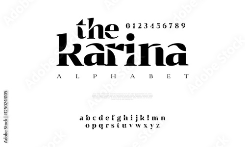 Karina typography beauty fashion elegant minimalist serif italic fonts decorative wedding vintage retro logos. Minimal luxury font alphabet logo. Vector illustration