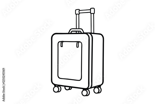 Line art of trolley bag vector style illustration6.eps