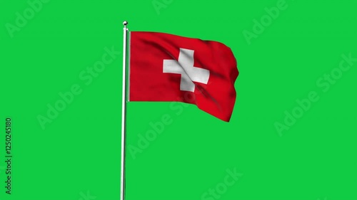 High detailed flag of Switzerland. National Switzerland flag. Europe. 3D Render.