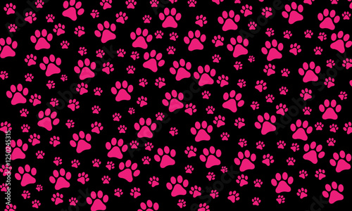 Vector animal pattern. Cat paw seamless pattern . dog paw print wallpaper background