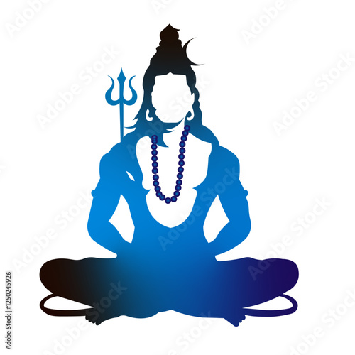 ‘Maha Shivratri’ Hindi calligraphy, Lettering means Lord Shiv Shankar, Lord Shiva Silhouette vector Illustration, Traditional Vector Illustration