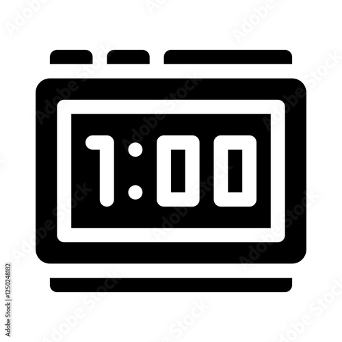 Digital clock glyph icon