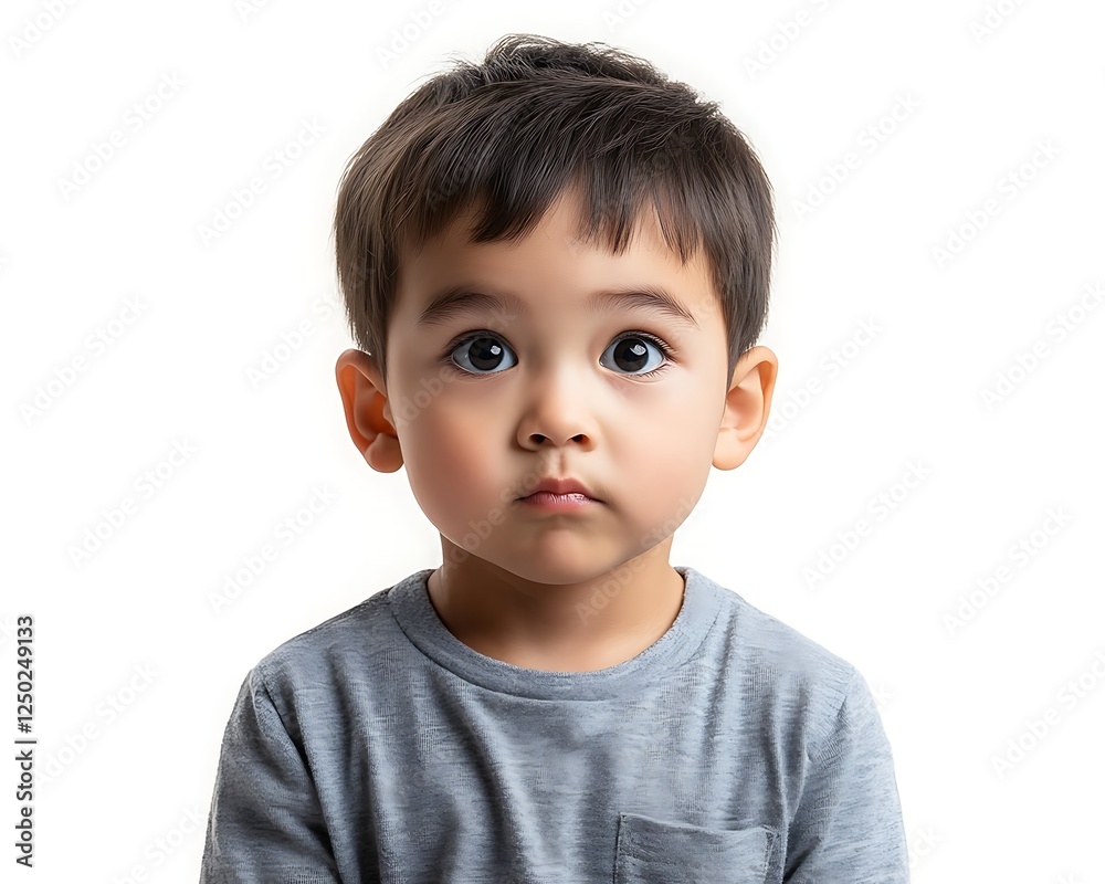 Child Portrait, Neutral Expression, Studio, White Background Child Portrait, Neutral Expression, Studio, White Background