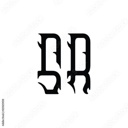 SR monogram logo design letter text name symbol monochrome logotype alphabet character simple logo
