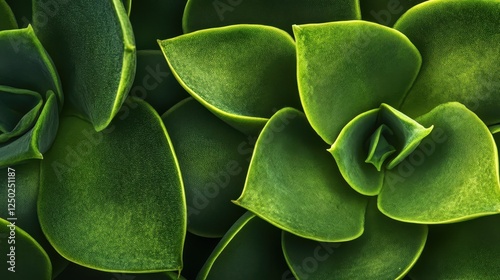 Detailed Close-Up of a Vibrant Green Paddle Plant Succulent, Nature's Geometric Beauty photo