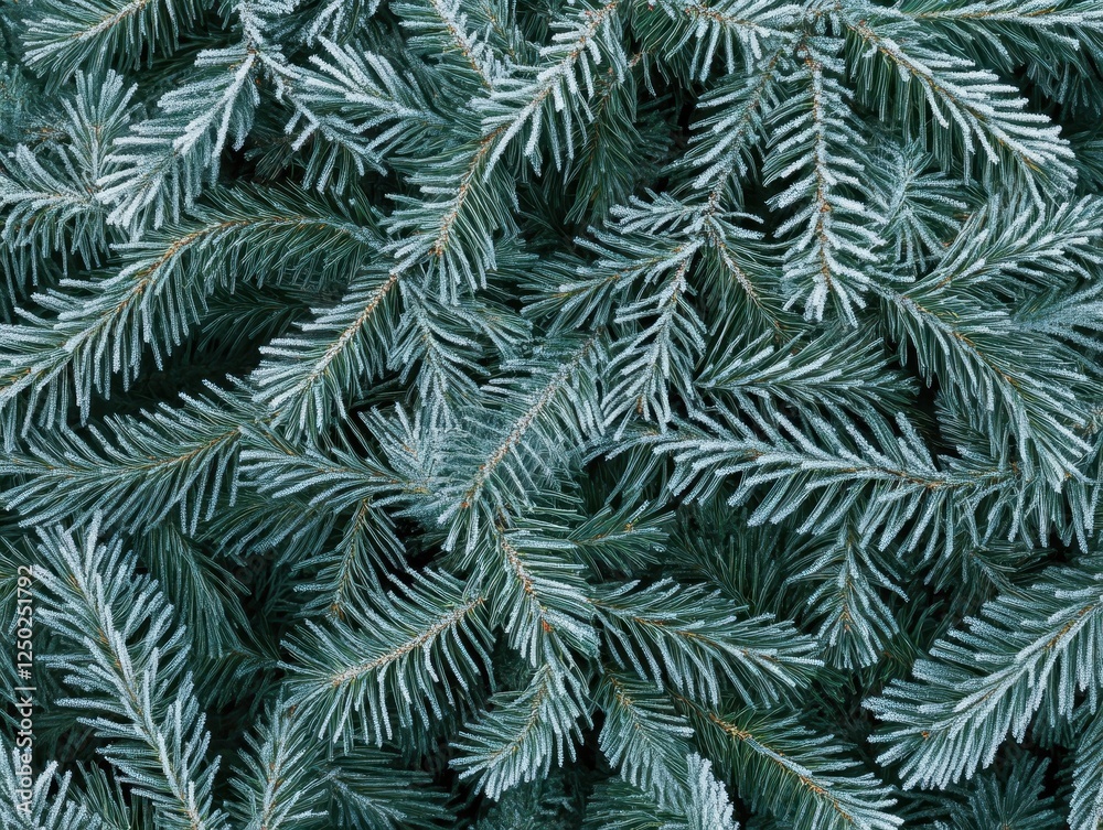 Close-up of Frosty Blue Spruce Needles Winter Texture Background. Close-up of Frosty Blue Spruce Needles Winter Texture Background.