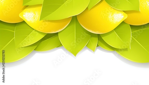 Fresh Lemons & Leaves Border photo